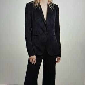 Theory Grinson Blazer Black Jacquard Size 0